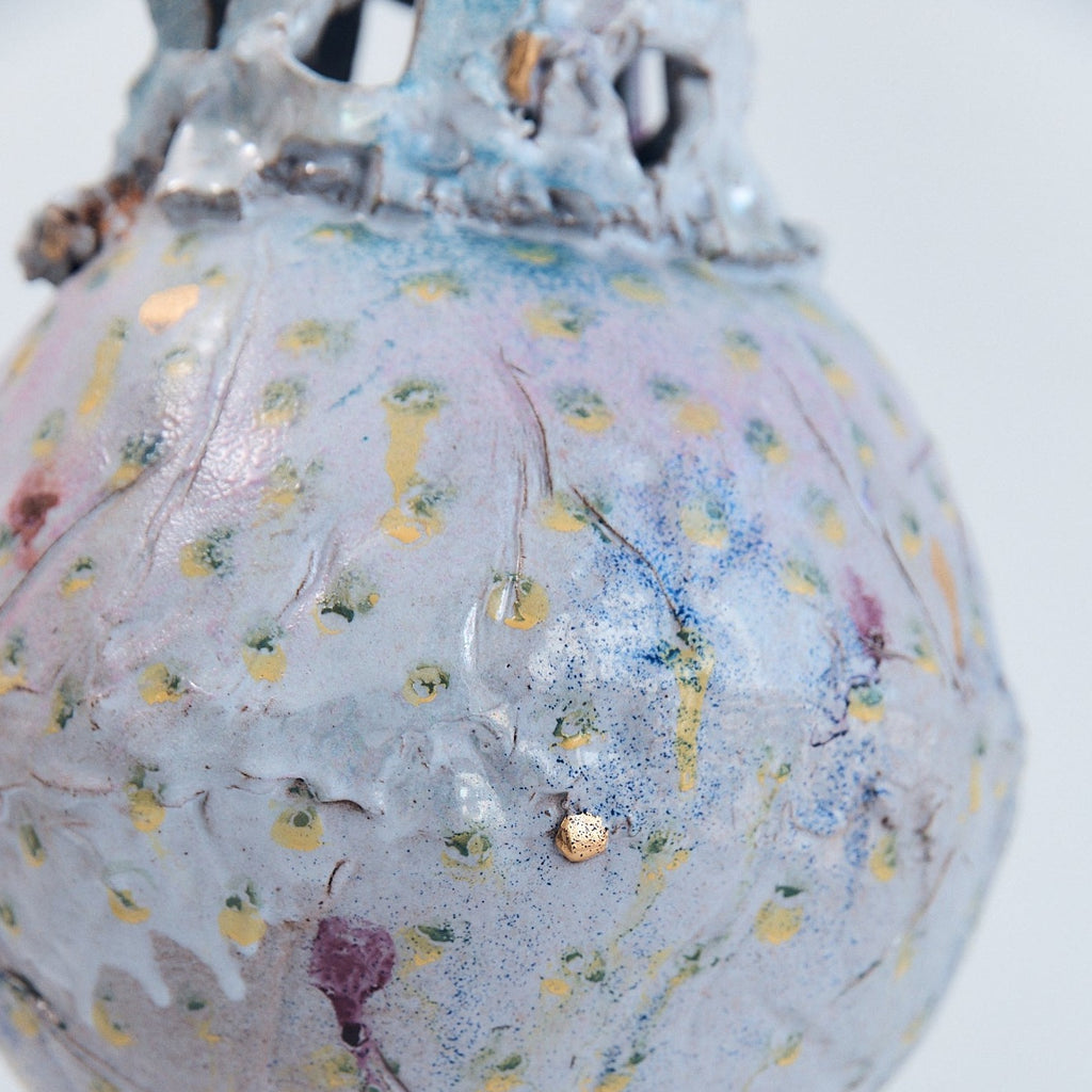 Basket Top Porcelain Vase | Braer studio ceramic pottery