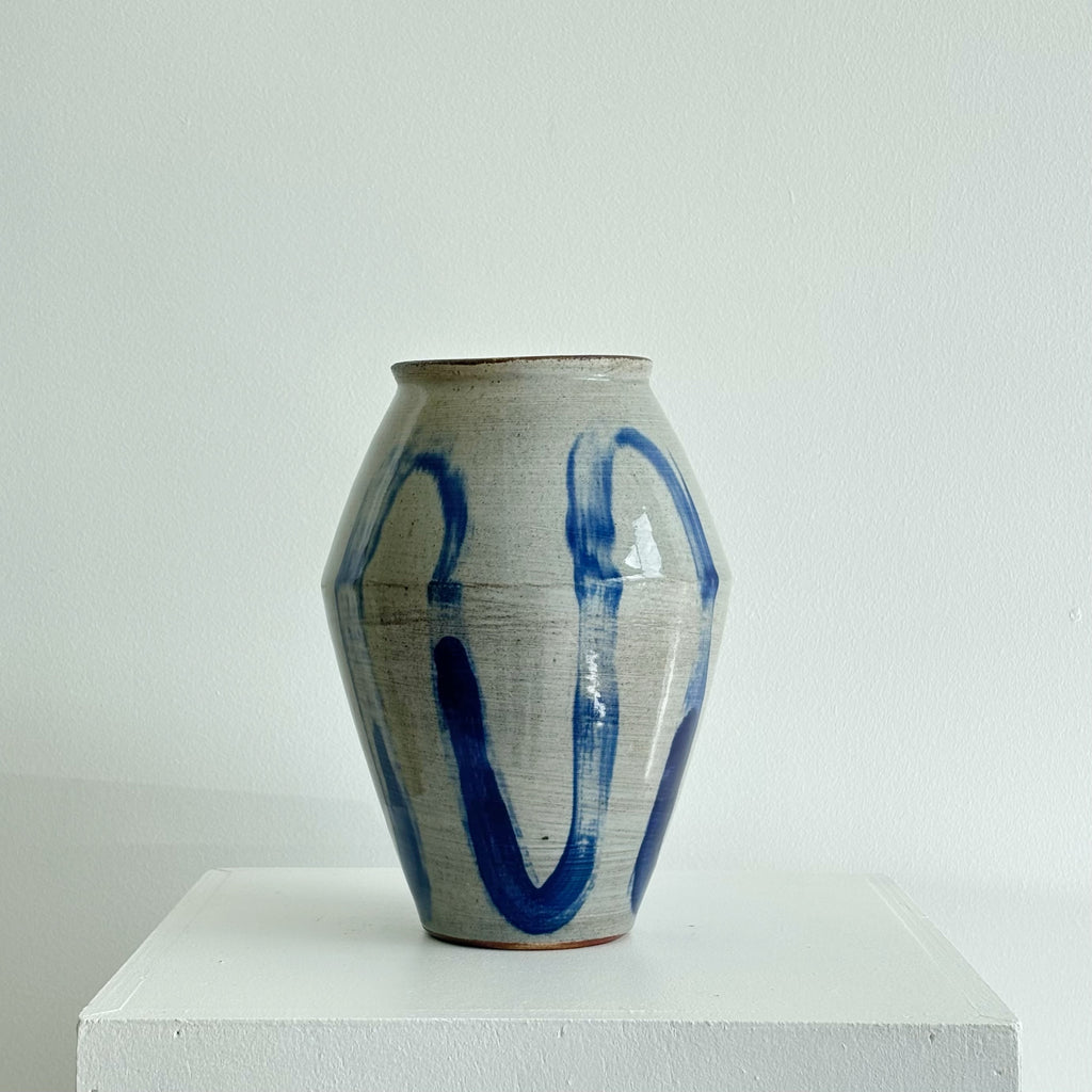 Iris Vase Cobalt Squiggle