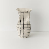 sen sen vase black and white grid pattern | Braer Studio