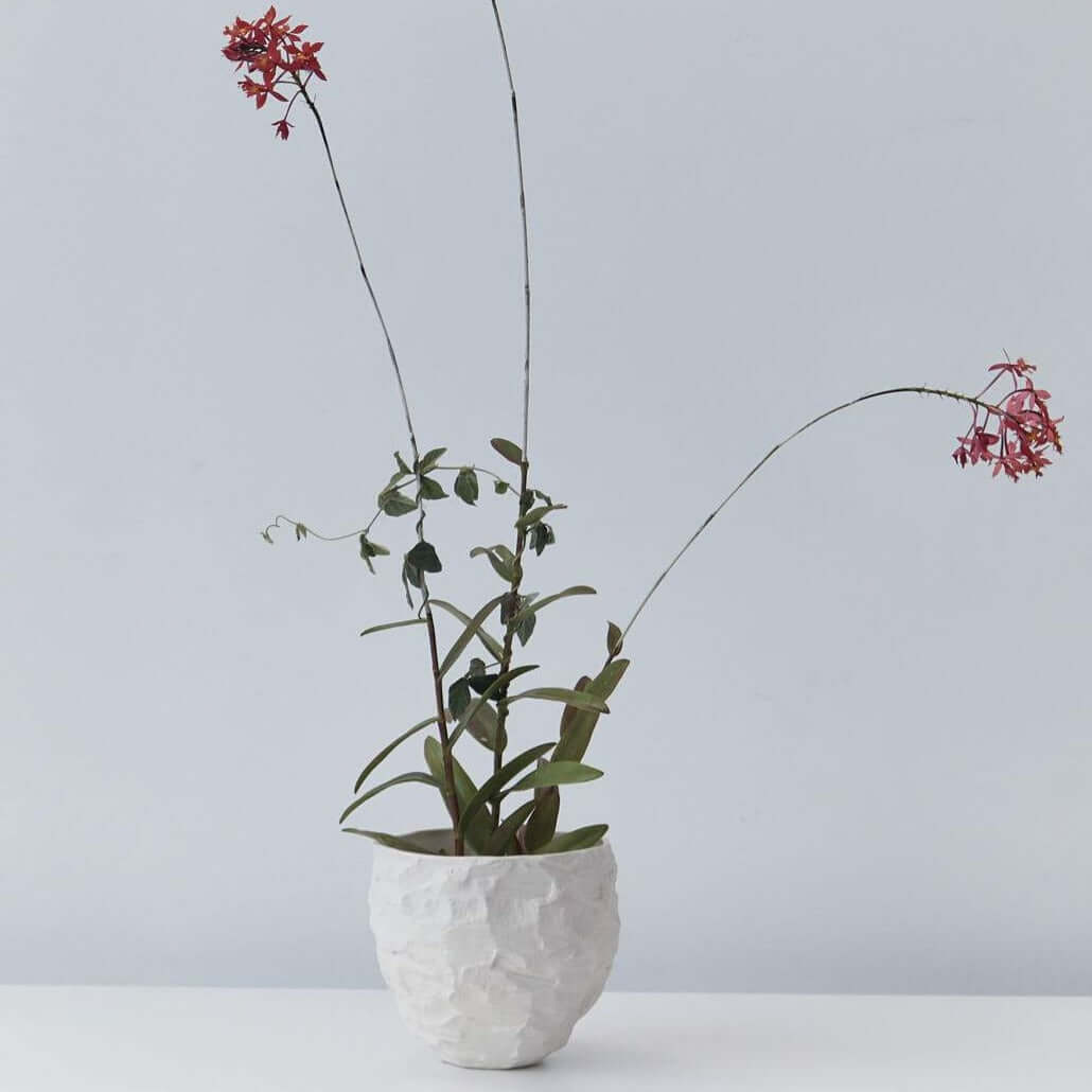 Textured Planter Pot White | Braer Studio