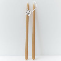 beeswax taper candle pair